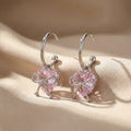 Blush Heart Luxe Bow Hoop Earrings