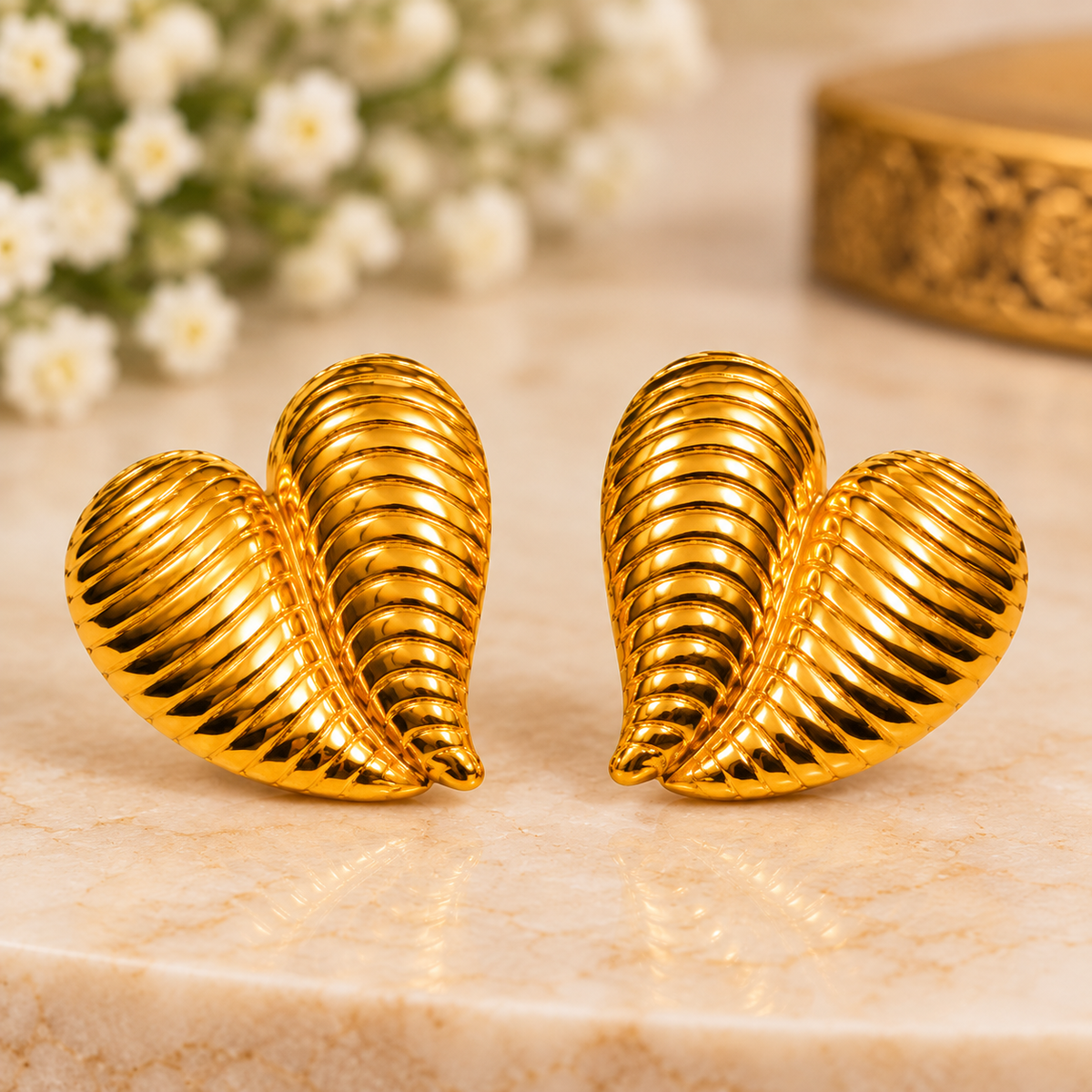 Golden Leaf Statement Earrings