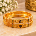 Elegant Floral Heritage Gold Bangles
