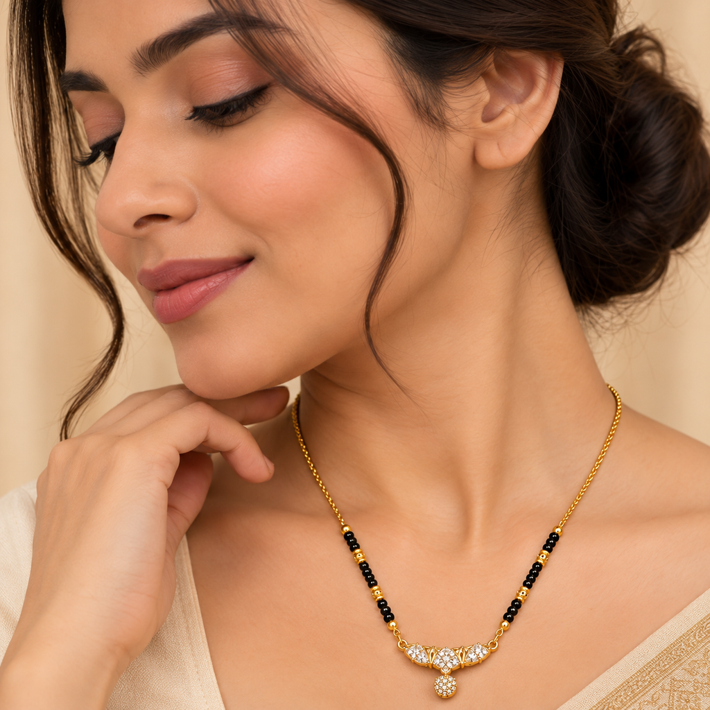 Premium Gold Black Beaded Mangalsutra