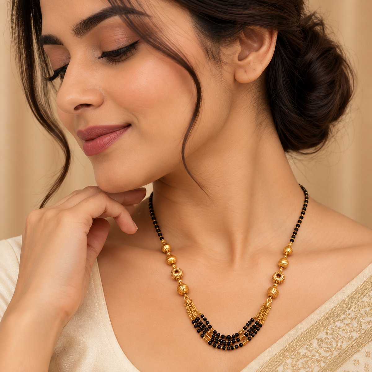 Premium Gold & Black Multi-Layer Mangalsutra