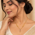 Premium Gold Ruby Pendant Necklace