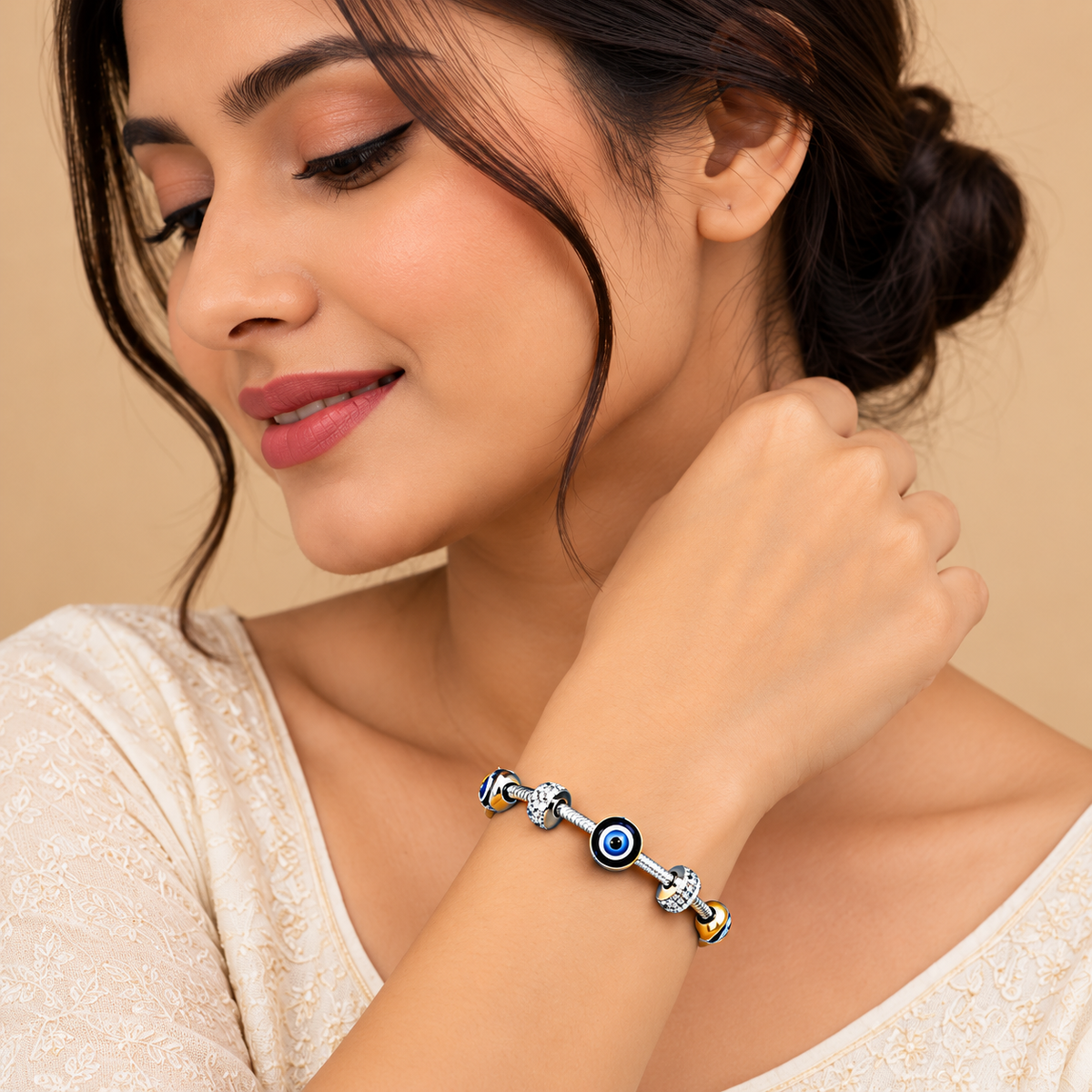 The Blushing Harmony Anti-Tarnish Gold-Tone Fashion Bracelet
