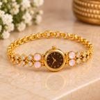 Premium Gold Floral Bracelet Watch