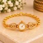 Royal Teardrop Crystal Gold Bracelet Watch