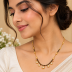 Premium Gold & Black Beaded Charm Mangalsutra