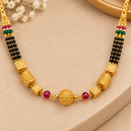 Premium Gold & Black Multi-Beaded Mangalsutra