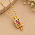 Premium Gold Ruby Pendant Necklace