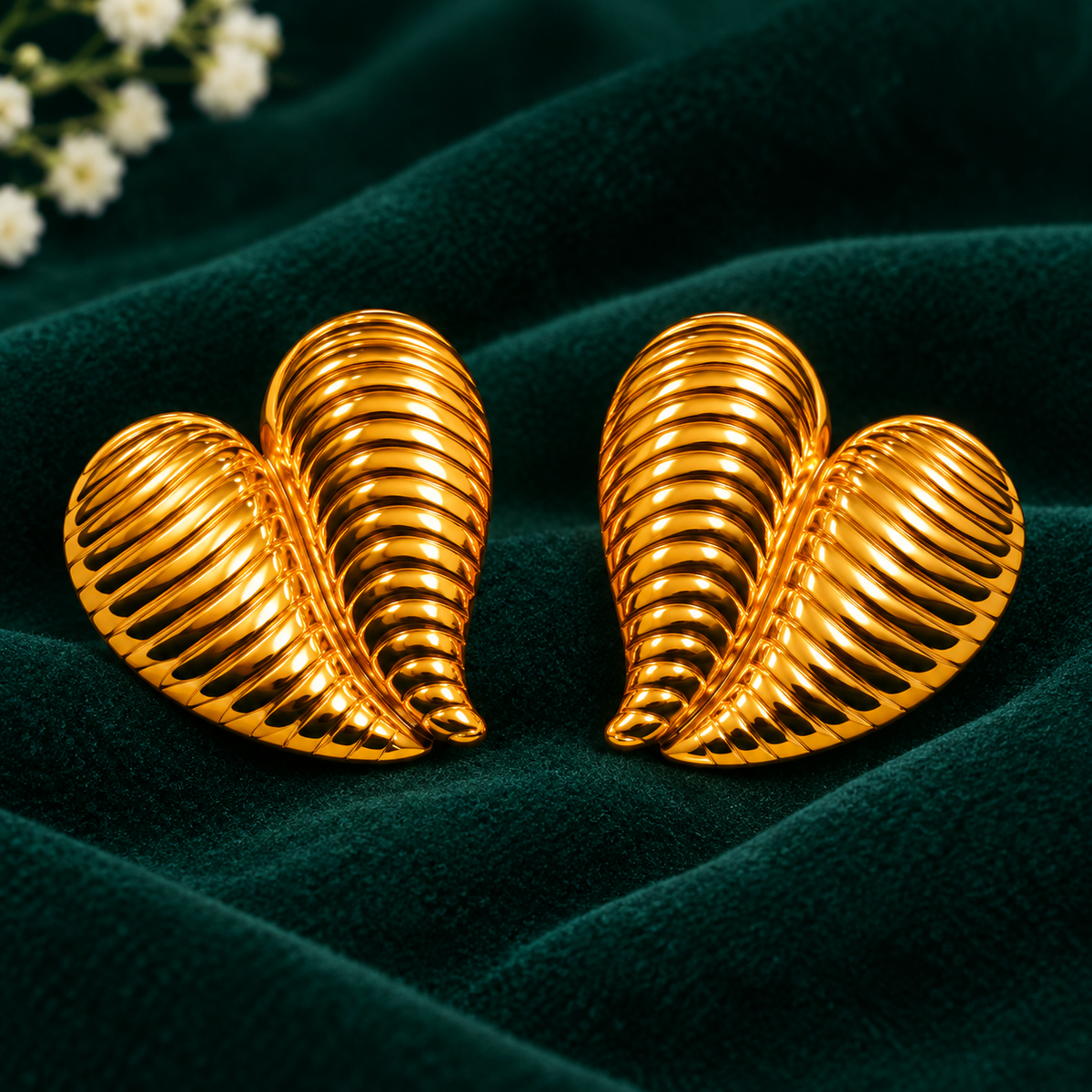 Golden Leaf Statement Earrings