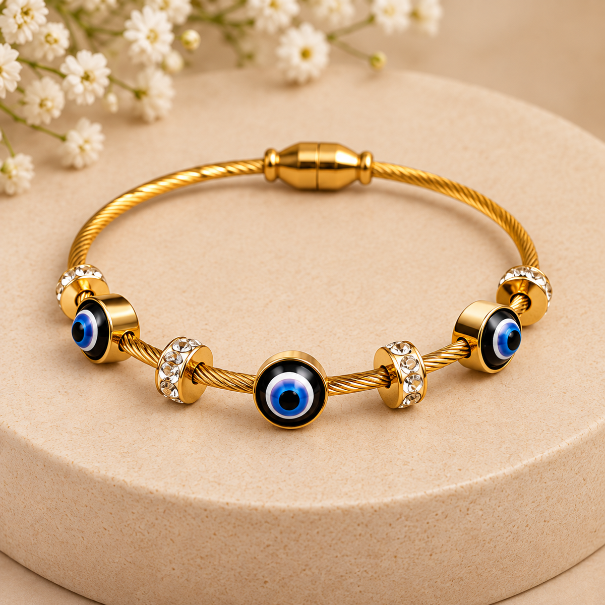 The Blushing Harmony Anti-Tarnish Gold-Tone Fashion Bracelet