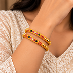 Royal Ruby & Onyx Gold Bangles