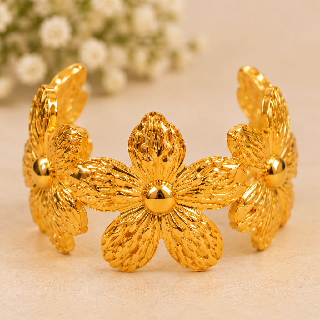 Premium Gold Floral Bracelet