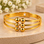 Premium Gold Beaded Cuff Bracelet