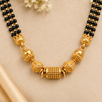 Classic Indian Black Beaded Gold Mangalsutra