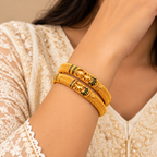 Royal Peacock Meenakari Gold Bangles