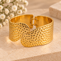 Premium Gold Textured Cuff Bracelet