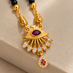 Premium Gold & Black Beaded Pendant Mangalsutra
