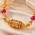 Premium Gold Green & Pink Beaded Mangalsutra