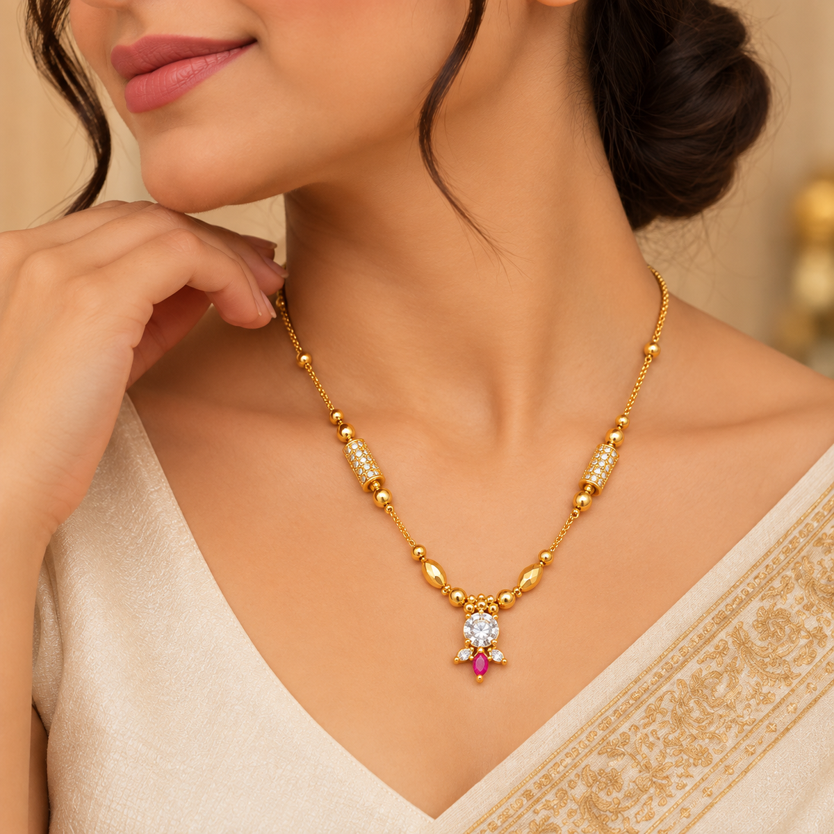 Premium Gold Diamond Pendant Necklace
