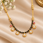 Premium Gold & Black Beaded Charm Mangalsutra