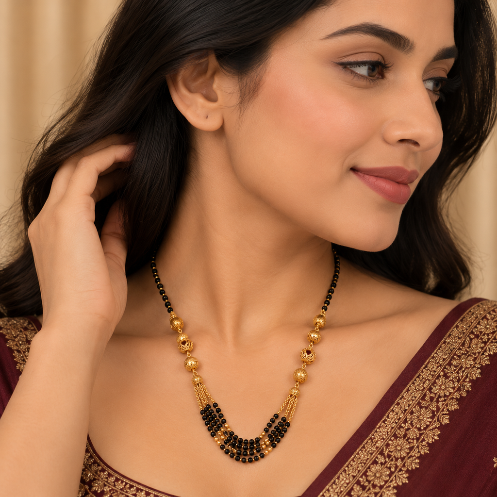 Premium Gold & Black Multi-Layer Mangalsutra