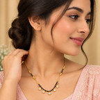 Premium Gold & Black Beaded Charm Mangalsutra