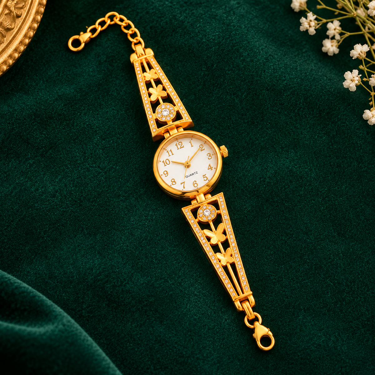 Premium Golden Butterfly Link Bracelet Watch