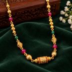 Premium Gold Green & Pink Beaded Mangalsutra