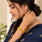 Elegant Ruby Embellished Gold Bangles