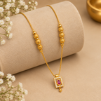 Premium Gold Ruby Pendant Necklace