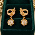 Golden Pearl Drop Earrings