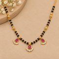 Premium Black Beaded Ruby Mangalsutra