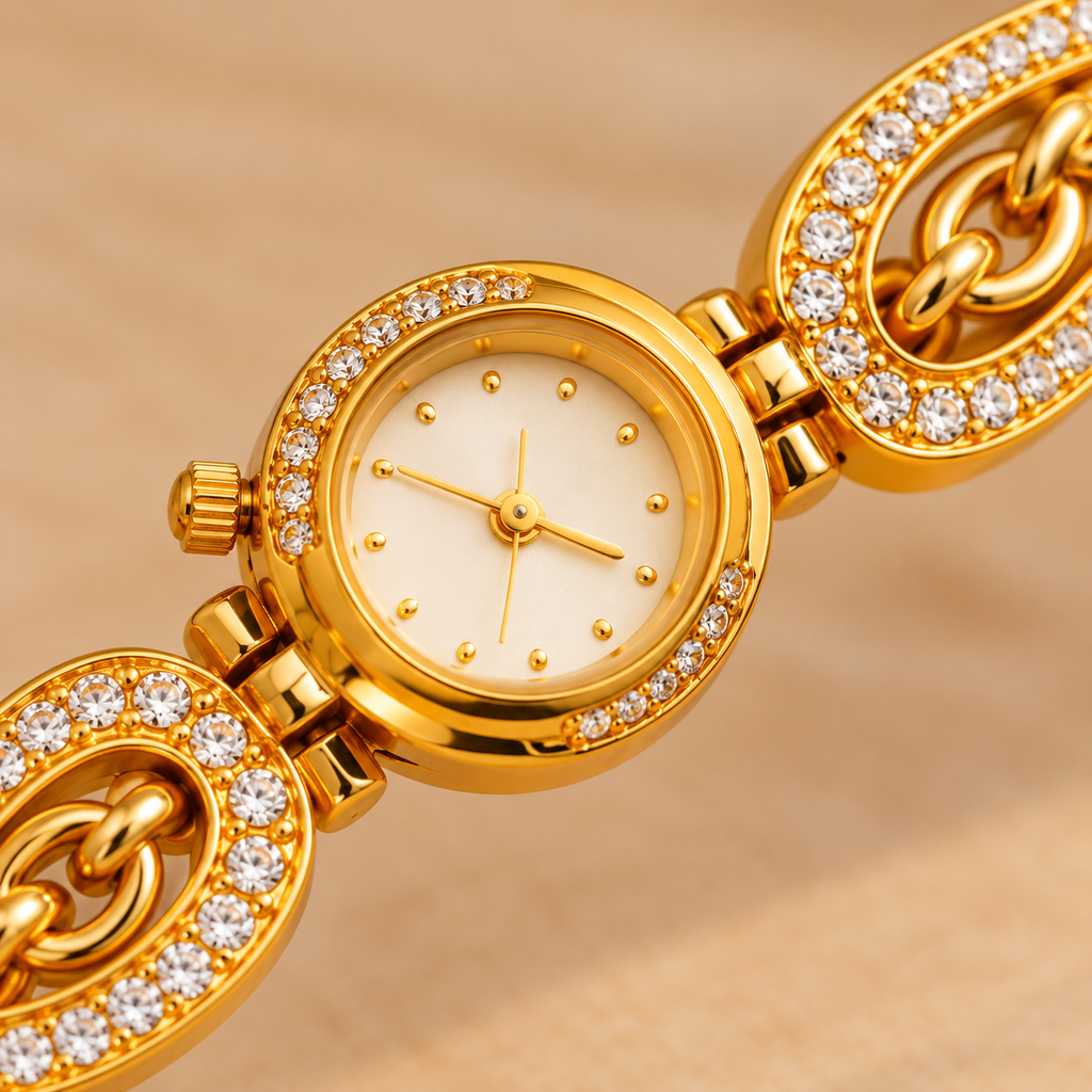 Royal Teardrop Crystal Gold Bracelet Watch