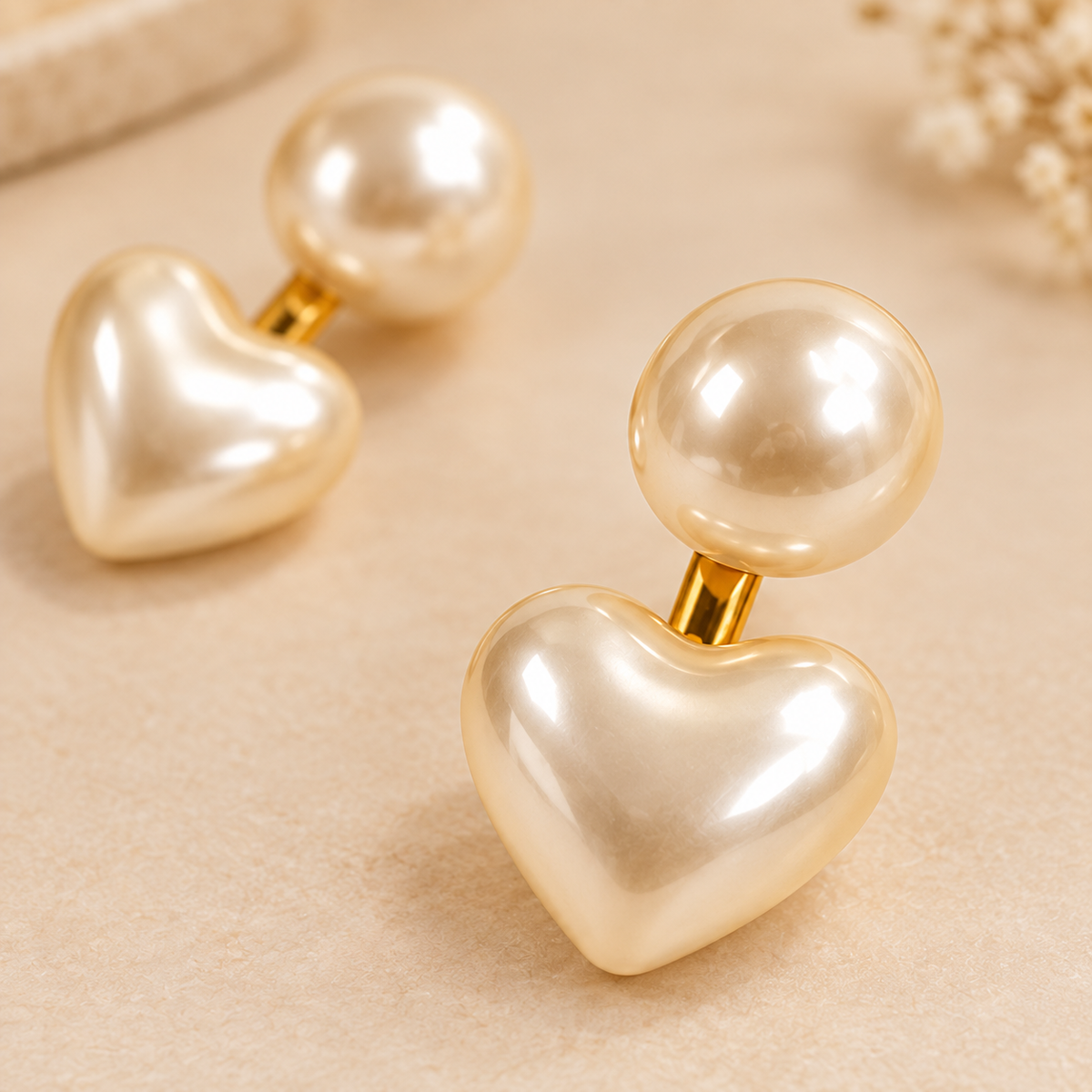 Eternal Heart Pearl Earrings
