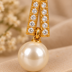 Elegant Pearl Drop Gold Earrings