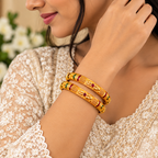 Royal Meenakari Floral Gold Bangles