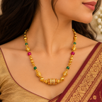 Premium Gold Green & Pink Beaded Mangalsutra
