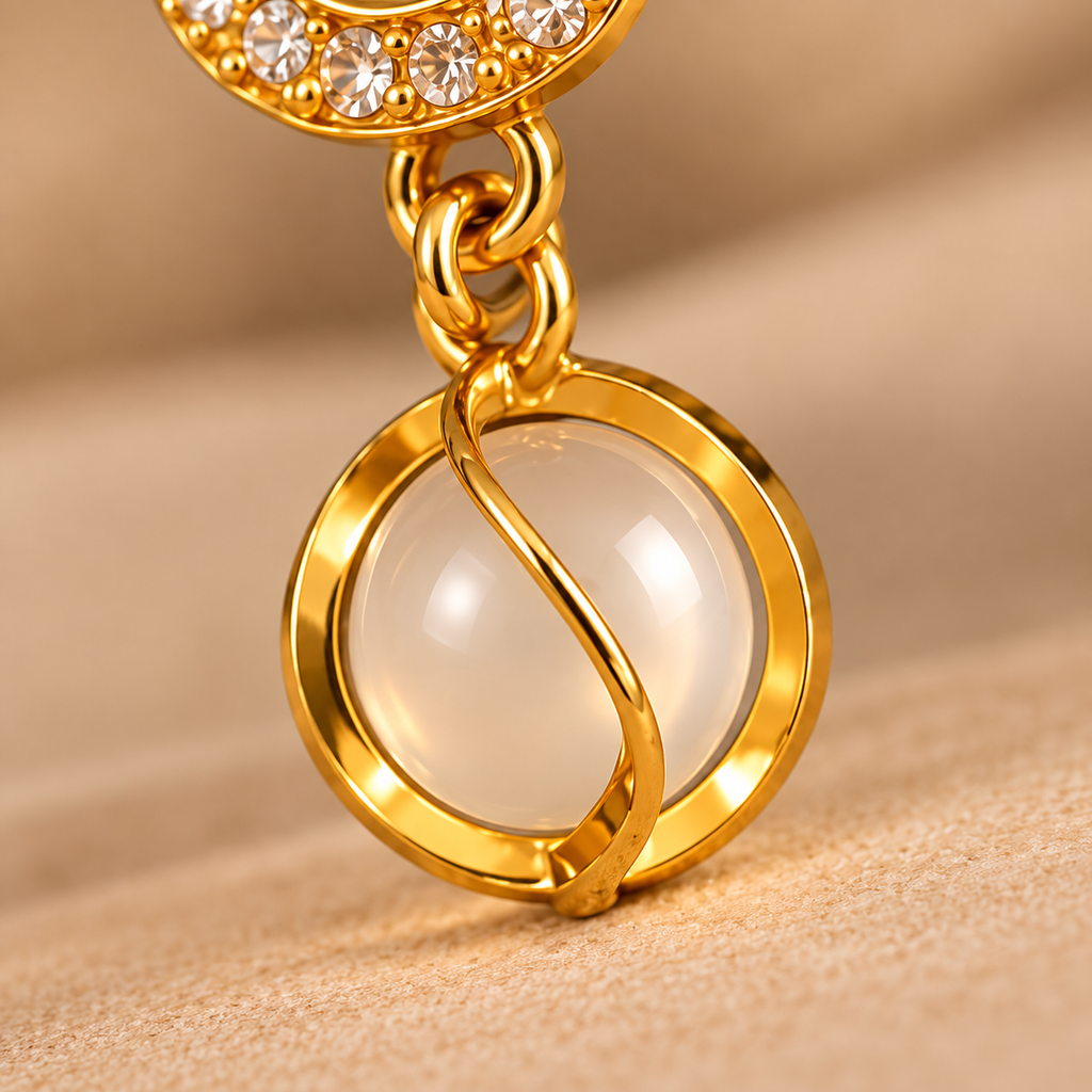 Golden Pearl Drop Earrings