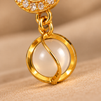 Golden Pearl Drop Earrings