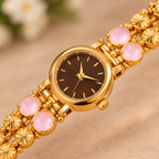 Premium Gold Floral Bracelet Watch