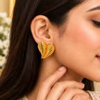 Golden Leaf Statement Earrings