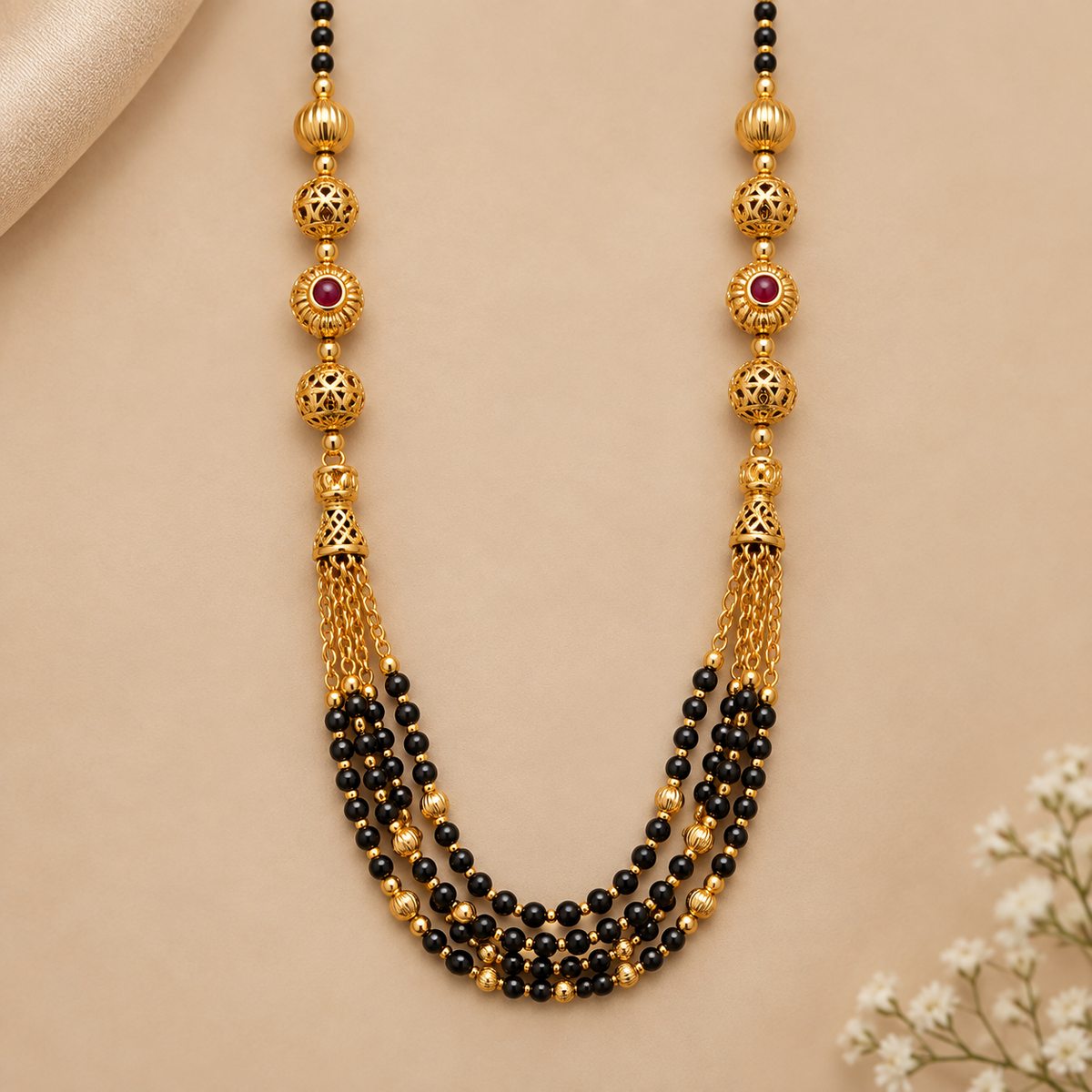 Premium Gold & Black Multi-Layer Mangalsutra
