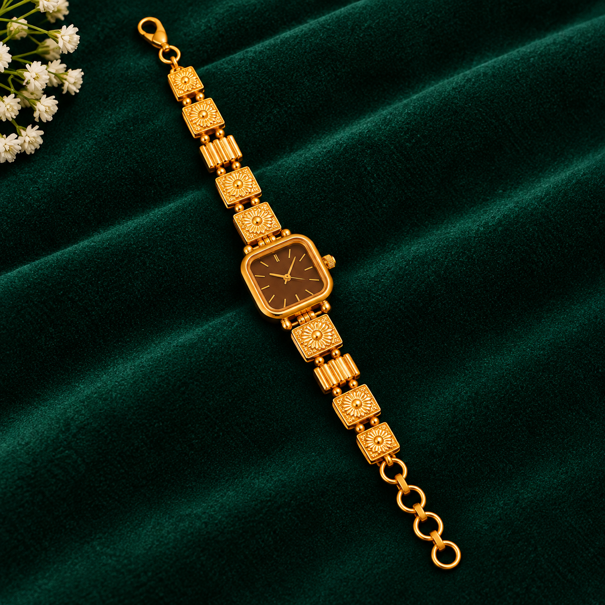 Premium Gold Square Dial Watch