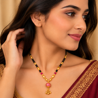 Premium Gold & Red Beaded Mangalsutra