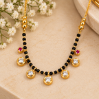 Premium Gold & Black Beaded Charm Mangalsutra