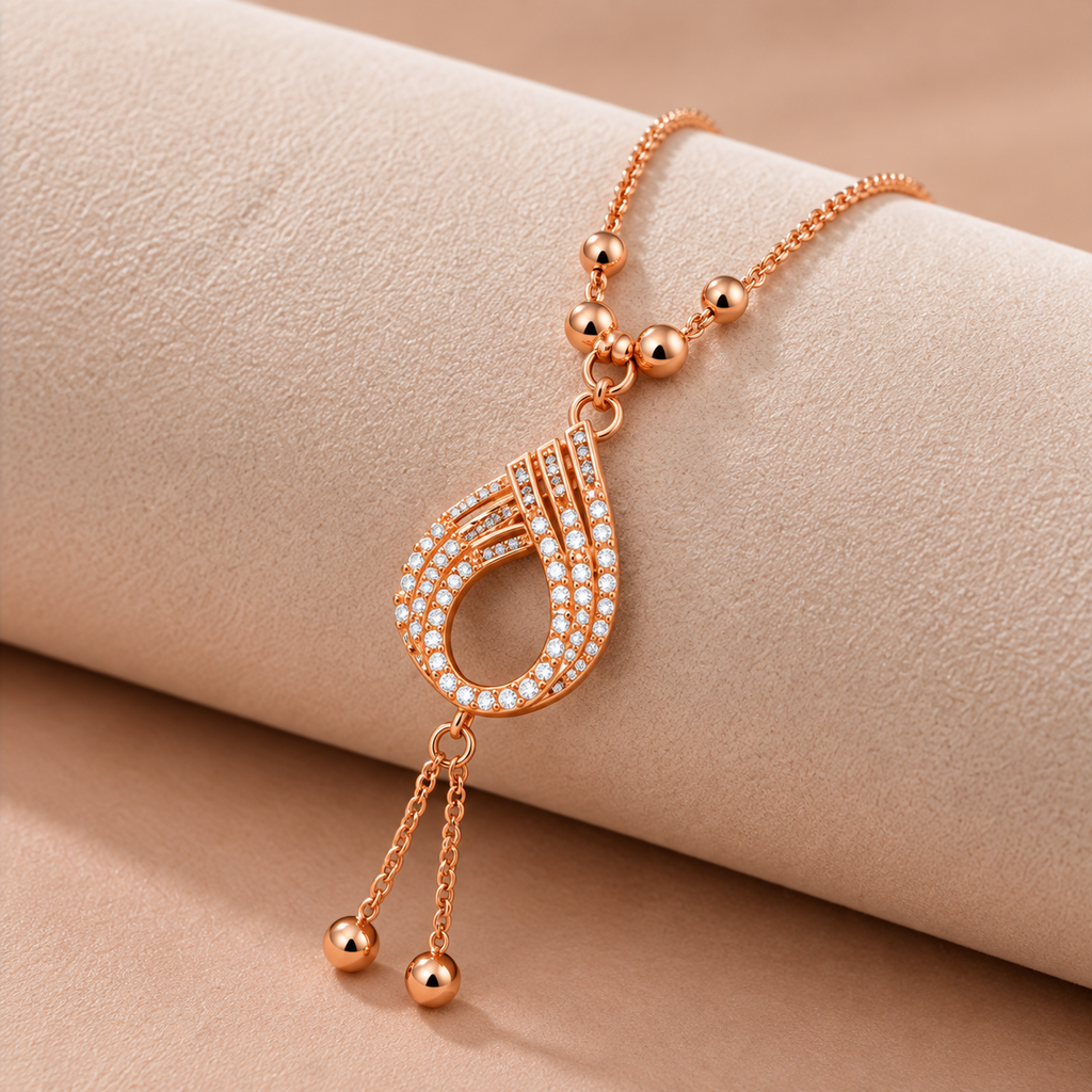 Premium Rose Gold Teardrop Pendant Necklace