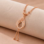 Premium Rose Gold Teardrop Pendant Necklace