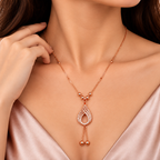 Premium Rose Gold Teardrop Pendant Necklace