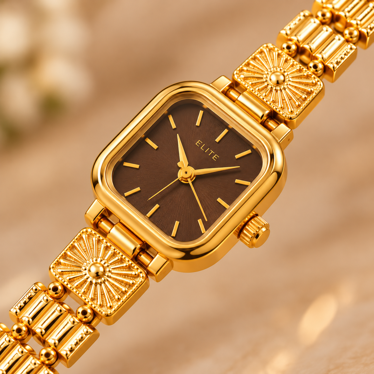 Premium Gold Square Dial Watch