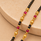 Premium Gold & Red Beaded Mangalsutra